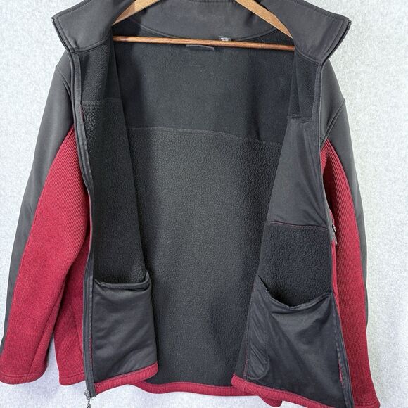 SwissTech Jacket Softshell Hybrid Mens Sz 2XL Black Red Heather Full Zip - Picture 2 of 12